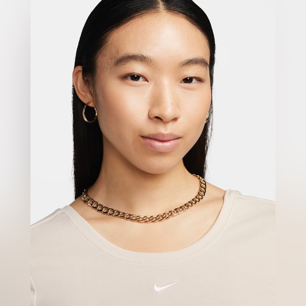 NWT - Nike Sportswear Chill Knit Rib Top in Natural - Size L - Picture 3 of 7